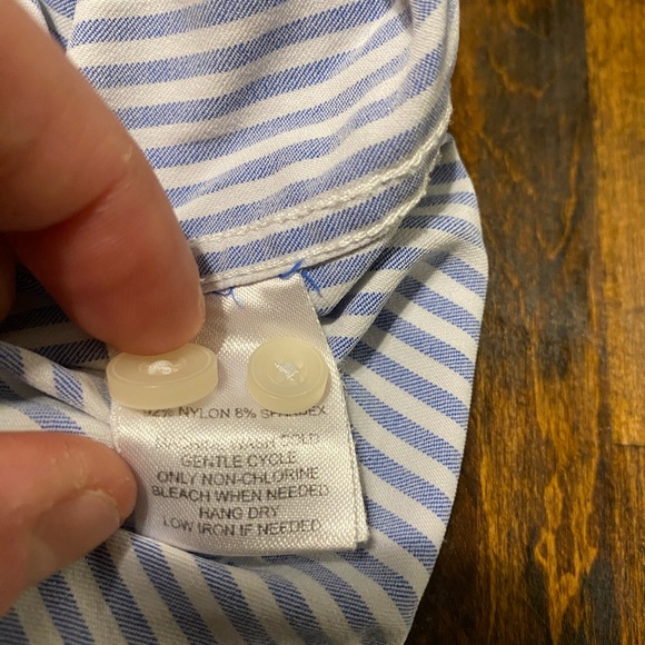 Untuckit Mens Shirt XXL Blue Striped  Long Sleeve Button Down Cotton Terzolo - Picture 5 of 10